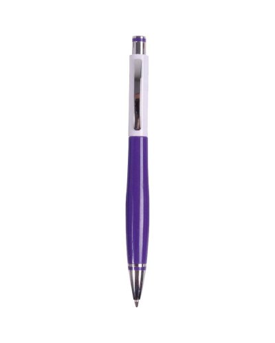Penna a scatto in plastica con clip in metallo Viola