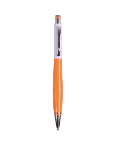 Penna a scatto in plastica con clip in metallo Arancione