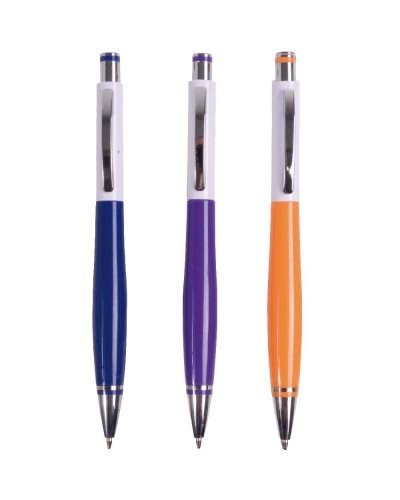 Penna a scatto in plastica con clip in metallo