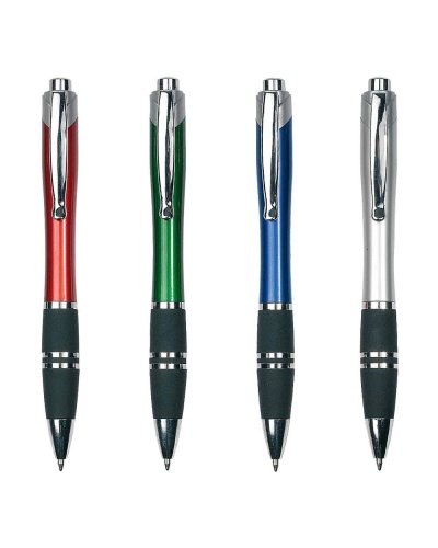 Penna a sfera a scatto con fusto colorato