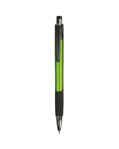 Penna a sfera a scatto impugnatura gommata Verde