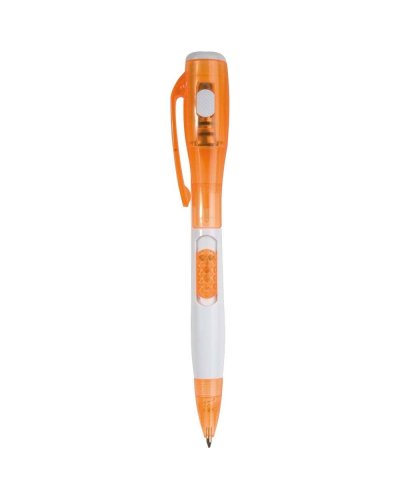 Penna in plastica con luce Arancione