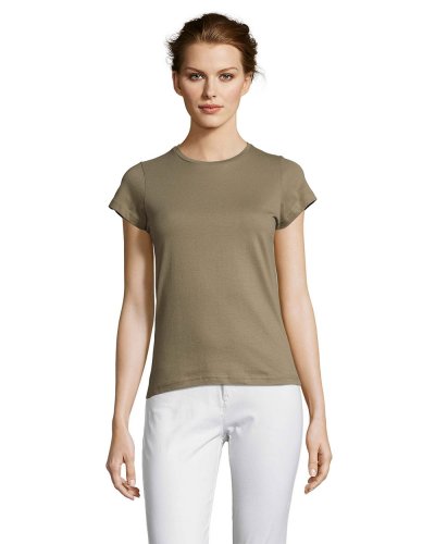 T-shirt donna girocollo Miss Kaki