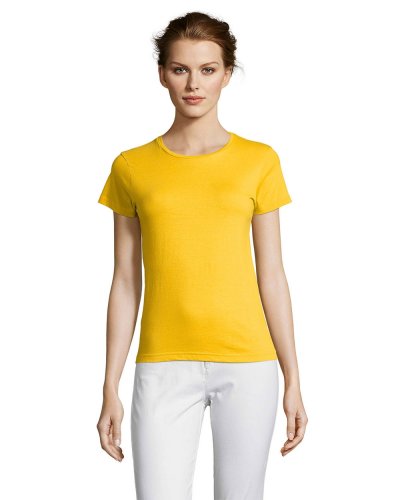 T-shirt donna girocollo Miss Giallo Oro