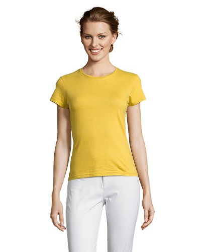 T-shirt donna girocollo Miss Giallo Miele