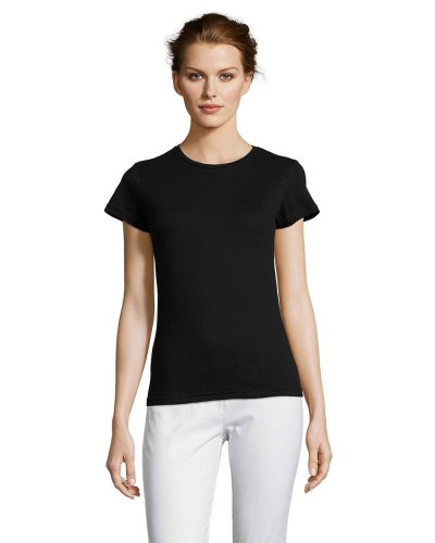 T-shirt donna girocollo Miss Nero Profondo