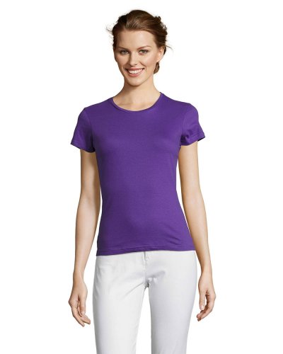 T-shirt donna girocollo Miss Viola Scuro