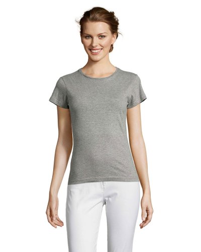T-shirt donna girocollo Miss Grigio Medio Melange