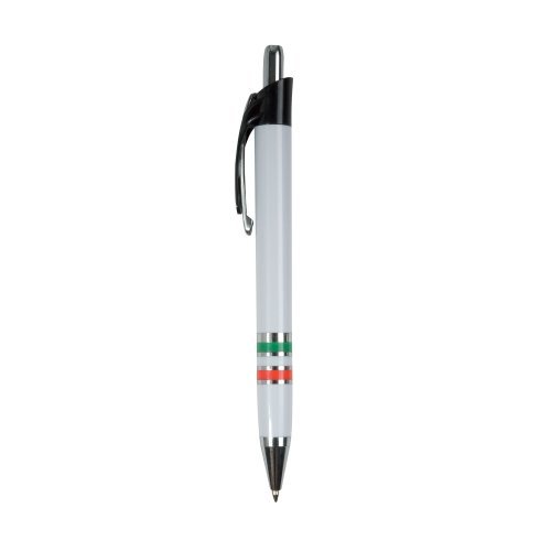 Stylo à clic en plastique tricolore Italie France Espagne Recharge Ble