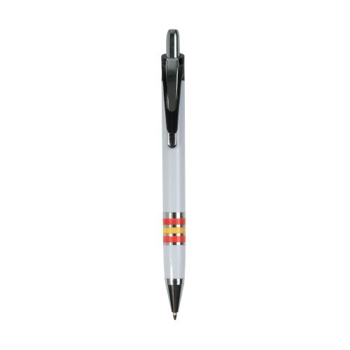 Stylo à clic en plastique tricolore Italie France Espagne Recharge Ble
