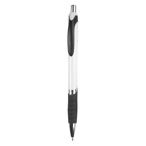 Stylo à bille, corps coloré, grip en caoutchouc, recharge noire