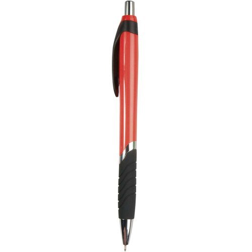 Stylo à bille, corps coloré, grip en caoutchouc, recharge noire