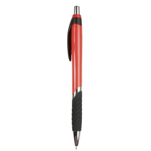 Stylo à bille, corps coloré, grip en caoutchouc, recharge noire