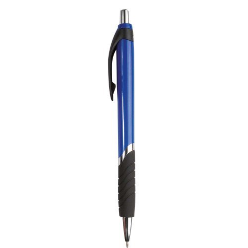 Stylo à bille, corps coloré, grip en caoutchouc, recharge noire