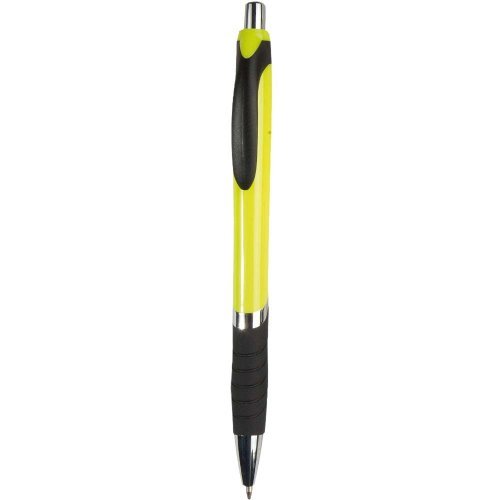Stylo à bille, corps coloré, grip en caoutchouc, recharge noire