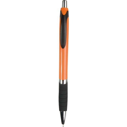 Stylo à bille, corps coloré, grip en caoutchouc, recharge noire
