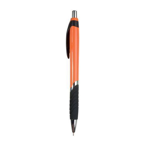 Stylo à bille, corps coloré, grip en caoutchouc, recharge noire
