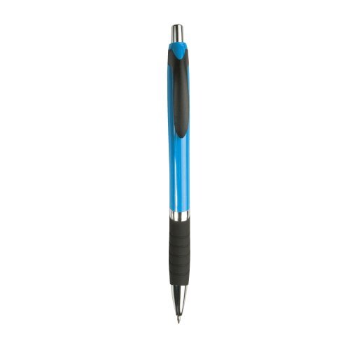 Stylo à bille, corps coloré, grip en caoutchouc, recharge noire