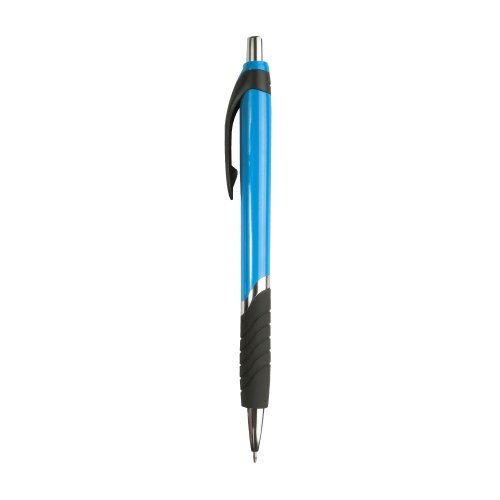 Stylo à bille, corps coloré, grip en caoutchouc, recharge noire