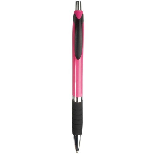 Stylo à bille, corps coloré, grip en caoutchouc, recharge noire
