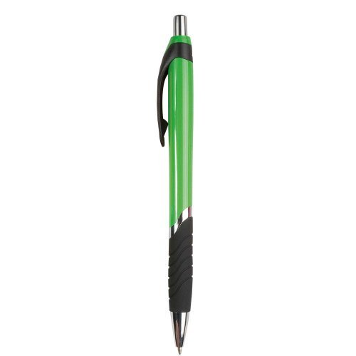 Stylo à bille, corps coloré, grip en caoutchouc, recharge noire