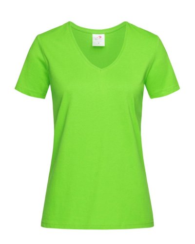 T-shirt donna scollo a V Classic Kiwi Green