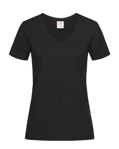 T-shirt donna scollo a V Classic Black Opal