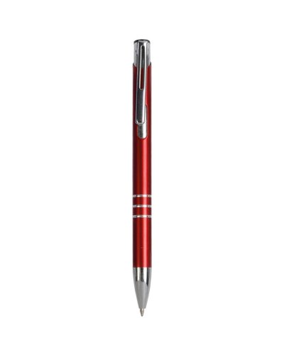 Penna in metallo con 3 anelli Rosso