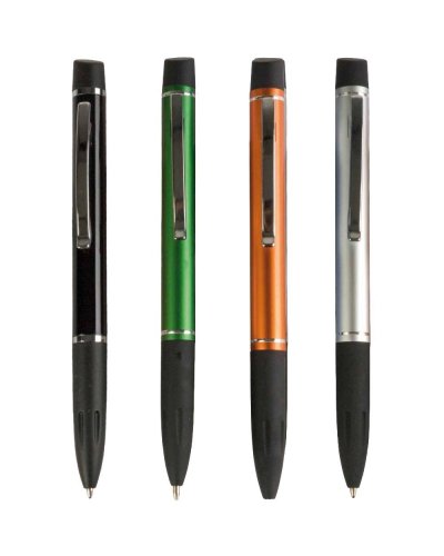 Penna a sfera a scatto in alluminio e materiale gommato