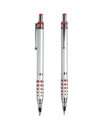 Set penna a sfera e portamine in alluminio con scatola Rosso