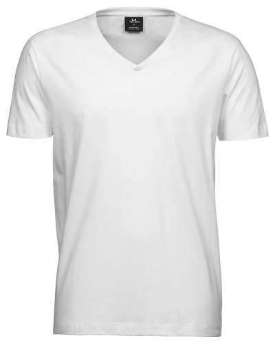 T-shirt uomo Fashion attilata con scollo a V White