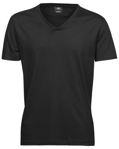 T-shirt uomo Fashion attilata con scollo a V Black