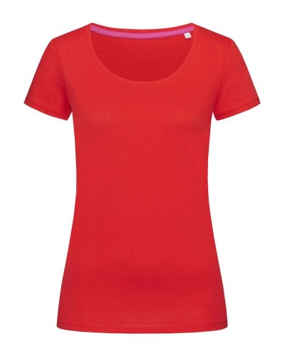 T-shirt girocollo donna Megan Crimson red