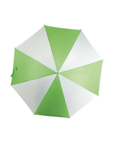 Ombrello bicolore con manico curvo in plastica Verde mela