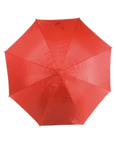 Ombrello automatico con manico curvo in plastica Rosso