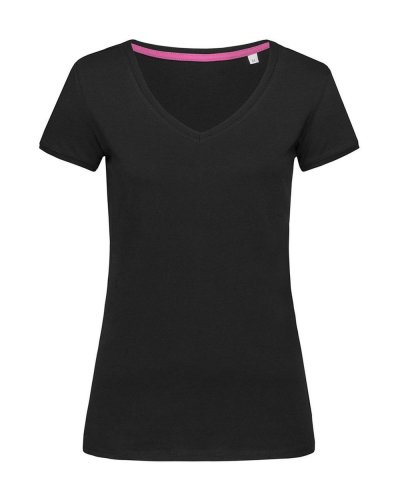 T-shirt donna Megan con scollo a V Black Opal