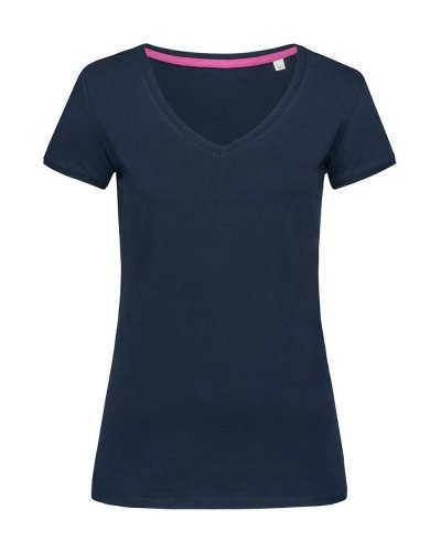T-shirt donna Megan con scollo a V Marina Blue