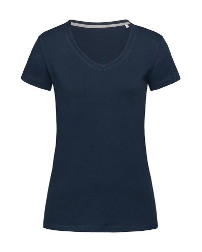 T-shirt donna Claire con scollo a V Marina Blue