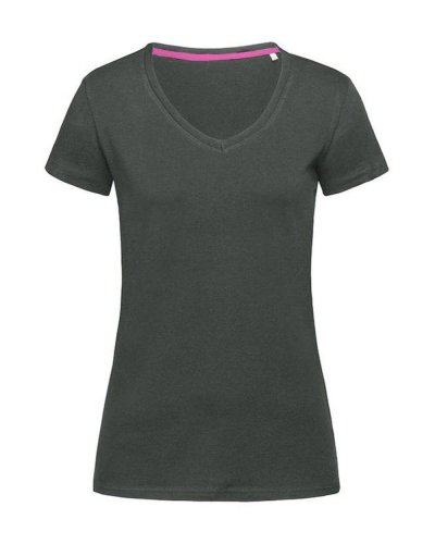T-shirt donna Claire con scollo a V Slate Grey