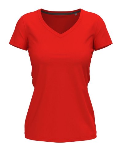 T-shirt donna Claire con scollo a V Scarlet Red