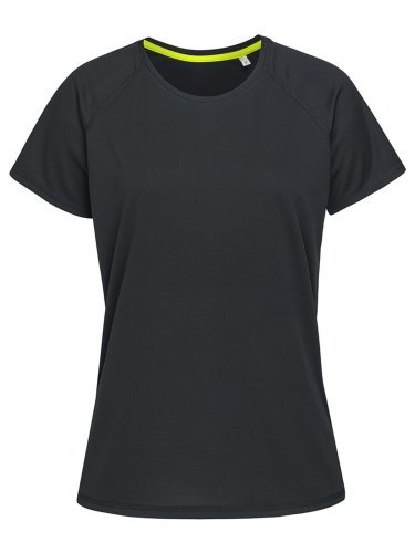 Camiseta mujer Active 140 Raglan de malla amarilla, ajuste regular