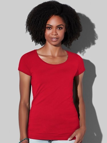 Camiseta de mujer Claire cuello redondo No Label de algodón y elastano