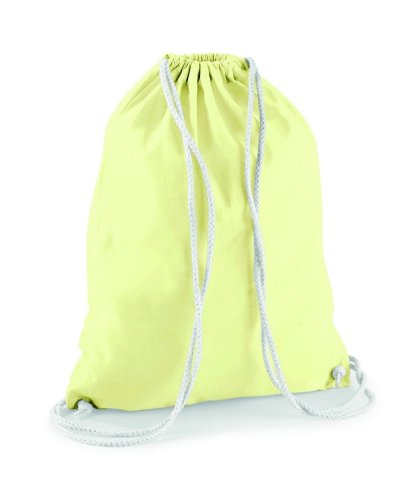 Sacca Cotton Gymsac Pastel Lemon / White