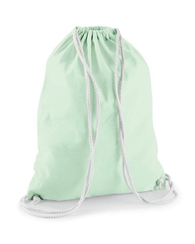 Sacca Cotton Gymsac Pastel Mint / White