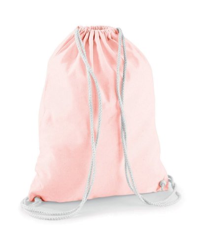 Sacca Cotton Gymsac Pastel Pink / White