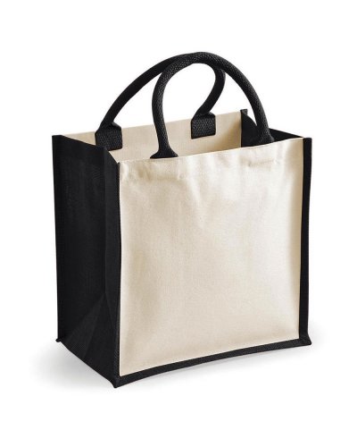 Shopper Printers Jute Midi Black