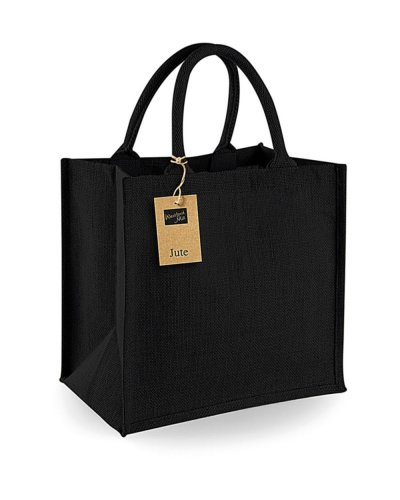 Shopper Juta Midi Tote Black/Black