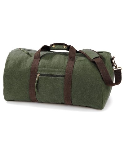 Borsone Vintage Canvas Holdall Vintage military green