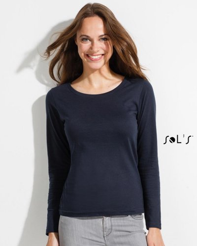 T-shirt donna maniche lunghe Majestic