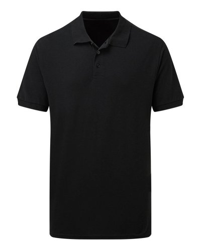 Polo uomo piqué Black